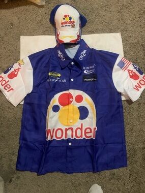 Wonder Talladaga Nights Print Ricky Bobby Button-Down Shirt for Adults or Kids -
